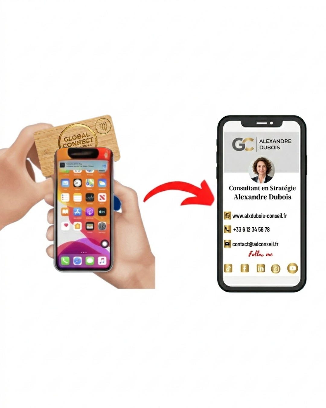 Profil digital Toftap — carte NFC et fiche contact complète